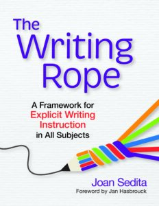 Keys to Literacy founder, Joan Sedita, is the creator of The Writing Rope framework for writing instruction and the author of a book published by Brookes Publishing titled The Writing Rope: A Framework for Explicit Writing Instruction in All Subjects.